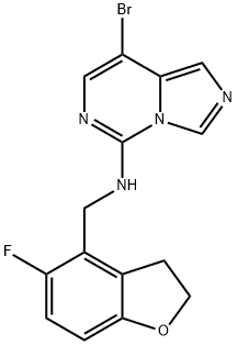 Imidazo[1,5-c]pyrimidin-5-amine, 8-bromo-N-[(5-fluoro-2,3-dihydro-4-benzofuranyl)methyl]- Structural