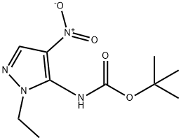 tert-butyl (1-ethyl-4-nitro-1H-pyrazol-5-yl)carbamate Structural