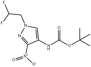 tert-butyl [1-(2,2-difluoroethyl)-3-nitro-1H-pyrazol-4-yl]carbamate Structural