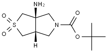 rac-tert-butyl (3aR,6aS)-3a-amino-2,2-dioxo-hexahydro-1H-2lambda6-thieno[3,4-c]pyrrole-5-carboxylate, trans Structural