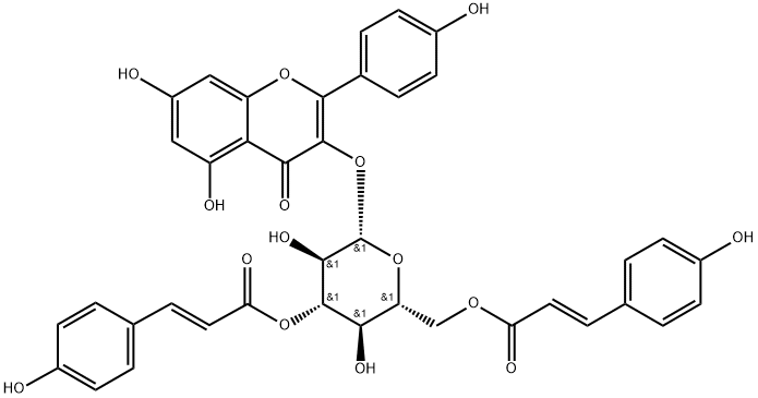 Kaempferol 3-O-(3",6"-di-O-E-
p-coumaroyl)-β-D-glucopyranoside Structural