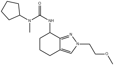 Urea, N-cyclopentyl-N-methyl-N'-[4,5,6,7-tetrahydro-2-(2-methoxyethyl)-2H-indazol-7-yl]- Structural