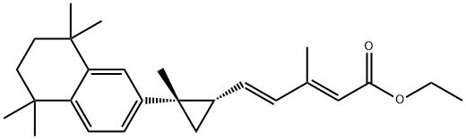2,?4-?Pentadienoic acid, 3-?methyl-?5-?[(1S,?2S)?-?2-?methyl-?2-?(5,?6,?7,?8-?tetrahydro-?5,?5,?8,?8-?tetramethyl-?2-?naphthalenyl)?cyclopropyl]?-?, ethyl ester, (2E,?4E)?- Structural