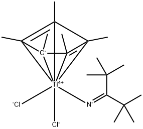 Titanium, dichloro[(1,2,3,4,5-η)-1,2,3,4,5-pentamethyl-2,4-cyclopentadien-1-yl](2,2,4,4-tetramethyl-3-pentaniminato)- Structural
