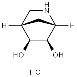 rac-(1R,4R,5R,6S)-2-azabicyclo[2.2.1]heptane-5,6-diol hydrochloride, exo Structural