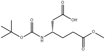 Hexanedioic acid, 3-[[(1,1-dimethylethoxy)carbonyl]amino]-, 6-methyl ester, (3S)- Structural