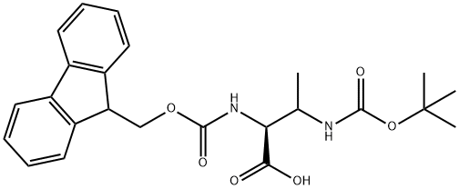 Butanoic acid, 3-[[(1,1-dimethylethoxy)carbonyl]amino]-2-[[(9H-fluoren-9-ylmethoxy)carbonyl]amino]-, (2S)- Structural