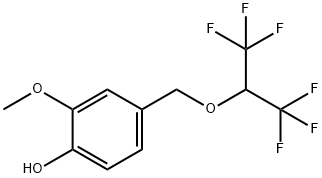 Phenol, 2-methoxy-4-[[2,2,2-trifluoro-1-(trifluoromethyl)ethoxy]methyl]- Structural