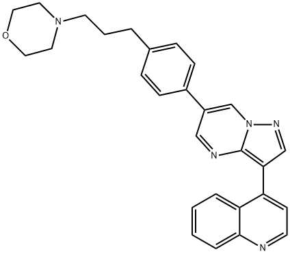 Quinoline, 4-[6-[4-[3-(4-morpholinyl)propyl]phenyl]pyrazolo[1,5-a]pyrimidin-3-yl]- Structural