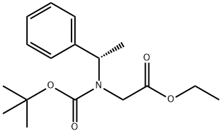 Glycine, N-[(1,1-dimethylethoxy)carbonyl]-N-[(1S)-1-phenylethyl]-, ethyl ester Structural