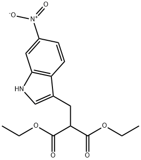 Propanedioic acid, 2-[(6-nitro-1H-indol-3-yl)methyl]-, 1,3-diethyl ester Structural