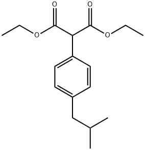 Propanedioic acid, 2-[4-(2-methylpropyl)phenyl]-, 1,3-diethyl ester Structural