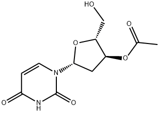 Uridine, 2'-deoxy-, 3'-acetate Structural