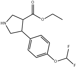 Trans-ethyl 4-(4-(difluoromethoxy)phenyl)pyrrolidine-3-carboxylate hydrochloride Structural