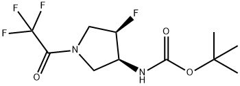 Carbamic acid, N-?[(3S,?4R)?-?4-?fluoro-?1-?(2,?2,?2-?trifluoroacetyl)?-?3-?pyrrolidinyl]?-?, 1,?1-?dimethylethyl ester Structural