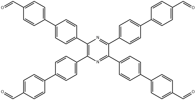 [1,?1'-?Biphenyl]?-?4-?carboxaldehyde, 4'-?[3,?5,?6-?tris(4'-?formyl[1,?1'-?biphenyl]?-?4-?yl)?-?2-?pyrazinyl]?- Structural