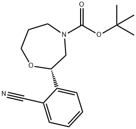 tert-butyl (S)-2-(2-cyanophenyl)-1,4-oxazepane-4-carboxylate Structural