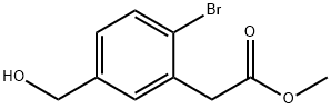 Benzeneacetic acid, 2-bromo-5-(hydroxymethyl)-, methyl ester Structural