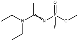 Phosphoramidofluoridic acid, N-[1-(diethylamino)ethylidene]-, methyl ester Structural