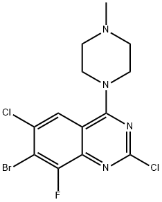 Quinazoline, 7-bromo-2,6-dichloro-8-fluoro-4-(4-methyl-1-piperazinyl)- Structural