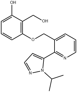 Benzenemethanol, 2-hydroxy-6-[[2-[1-(1-methylethyl)-1H-pyrazol-5-yl]-3-pyridinyl]methoxy]- Structural