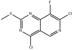 Pyrido[4,3-d]pyrimidine, 4,7-dichloro-8-fluoro-2-(methylthio)- Structural