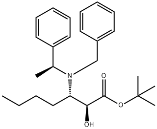 Heptanoic acid, 2-hydroxy-3-[[(1S)-1-phenylethyl](phenylmethyl)amino]-, 1,1-dimethylethyl ester, (2S,3S)- Structural