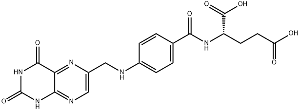 L-Glutamic acid, N-[4-[[(1,2,3,4-tetrahydro-2,4-dioxo-6-pteridinyl)methyl]amino]benzoyl]- Structural