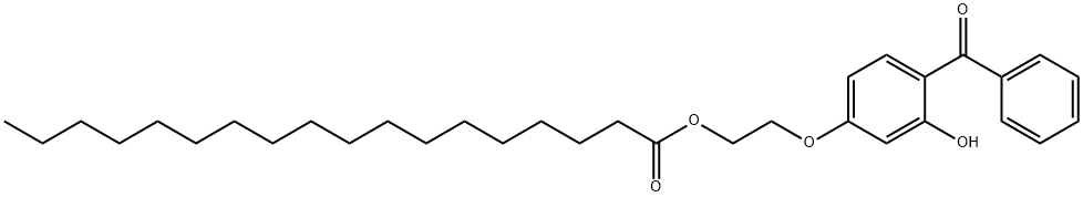 Octadecanoic acid, 2-(4-benzoyl-3-hydroxyphenoxy)ethyl ester Structural