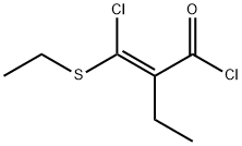 Butanoyl chloride, 2-[chloro(ethylthio)methylene]-, (2Z)- Structural