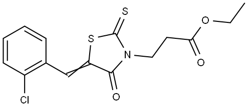 ethyl 3-[(5Z)-5-[(2-chlorophenyl)methylidene]-4-oxo-2-sulfanylidene-1,3-thiazolidin-3-yl]propanoate Structural