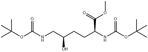 L-Lysine, N2,N6-bis[(1,1-dimethylethoxy)carbonyl]-5-hydroxy-, methyl ester, (5R)- (9CI) Structural