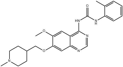 Urea, N-[6-methoxy-7-[(1-methyl-4-piperidinyl)methoxy]-4-quinazolinyl]-N'-(2-methylphenyl)- Structural
