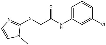 Acetamide, N-(3-chlorophenyl)-2-[(1-methyl-1H-imidazol-2-yl)thio]- Structural