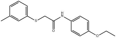 Acetamide, N-(4-ethoxyphenyl)-2-[(3-methylphenyl)thio]- Structural
