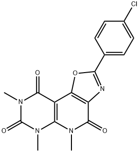 Oxazolo[5',4':4,5]pyrido[2,3-d]pyrimidine-4,7,9(5H,6H,8H)-trione, 2-(4-chlorophenyl)-5,6,8-trimethyl- Structural