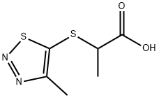 Propanoic acid, 2-[(4-methyl-1,2,3-thiadiazol-5-yl)thio]- Structural