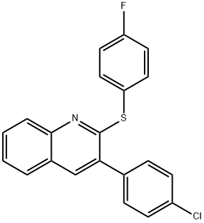 Quinoline, 3-(4-chlorophenyl)-2-[(4-fluorophenyl)thio]- Structural