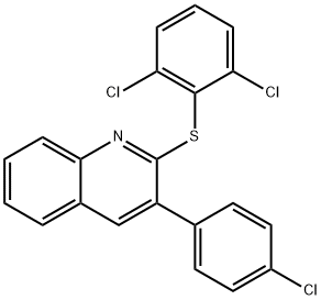 Quinoline, 3-(4-chlorophenyl)-2-[(2,6-dichlorophenyl)thio]- Structural