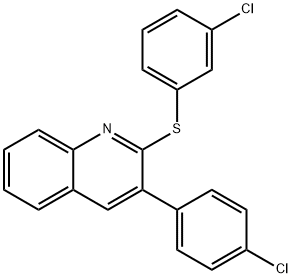 Quinoline, 3-(4-chlorophenyl)-2-[(3-chlorophenyl)thio]- Structural