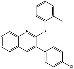 Quinoline, 3-(4-chlorophenyl)-2-[(2-methylphenyl)thio]- Structural