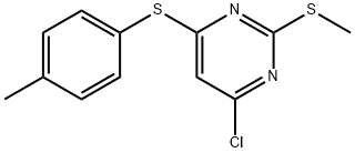 Pyrimidine, 4-chloro-6-[(4-methylphenyl)thio]-2-(methylthio)- Structural