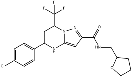 Pyrazolo[1,5-a]pyrimidine-2-carboxamide, 5-(4-chlorophenyl)-4,5,6,7-tetrahydro-N-[(tetrahydro-2-furanyl)methyl]-7-(trifluoromethyl)- Structural
