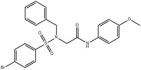 N~2~-benzyl-N~2~-[(4-bromophenyl)sulfonyl]-N-(4-methoxyphenyl)glycinamide Structural