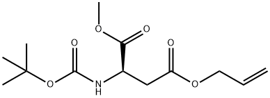 D-Aspartic acid, N-[(1,1-dimethylethoxy)carbonyl]-, 1-methyl 4-(2-propen-1-yl) ester Structural