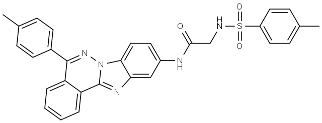 N-[5-(4-methylphenyl)benzimidazo[2,1-a]phthalazin-10-yl]-N~2~-[(4-methylphenyl)sulfonyl]glycinamide Structural