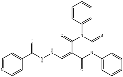N'-[(4,6-dioxo-1,3-diphenyl-2-sulfanylidene-1,3-diazinan-5-ylidene)methyl]pyridine-4-carbohydrazide Structural