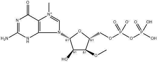 Guanosine 5'-(trihydrogen diphosphate), 7-methyl-3'-O-methyl-, inner salt (9CI) Structural