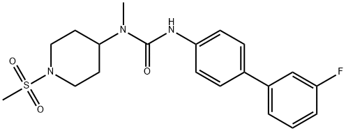 Urea, N'-(3'-fluoro[1,1'-biphenyl]-4-yl)-N-methyl-N-[1-(methylsulfonyl)-4-piperidinyl]- Structural