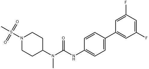 Urea, N'-(3',5'-difluoro[1,1'-biphenyl]-4-yl)-N-methyl-N-[1-(methylsulfonyl)-4-piperidinyl]- Structural